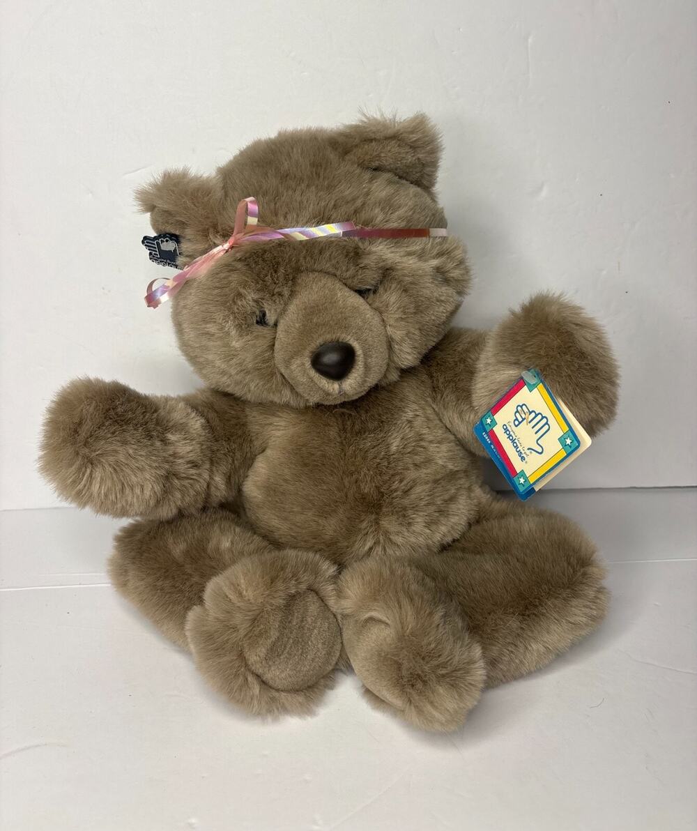 Vintage 1987 Applause Brown Plush Teddy Bear NWT